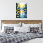 Monet Inspiriert Lily Pond bei Sonnenaufgang Impre Leinwanddruck (Insitu (Schlafzimmer))