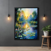 Monet Inspiriert Lily Pond bei Sonnenaufgang Impre Poster
