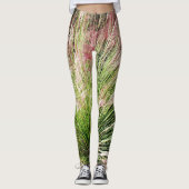 Monet inspiriert Rosa und Grüne Muhegas Abstrakt Leggings (Vorderseite)