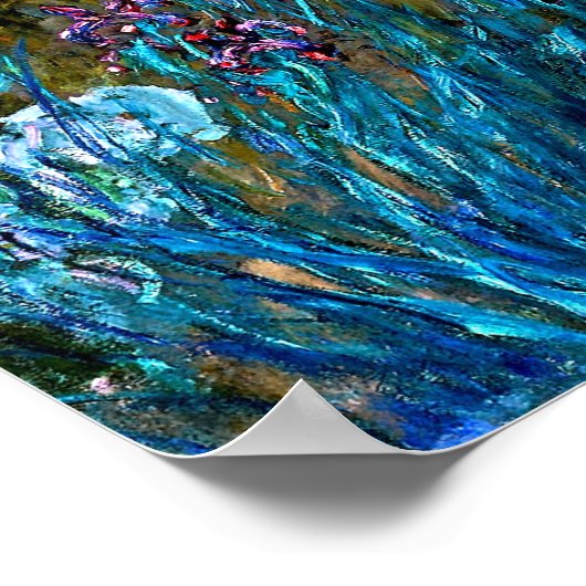 Monet - Ire und Water Lilies Poster (Ecke)