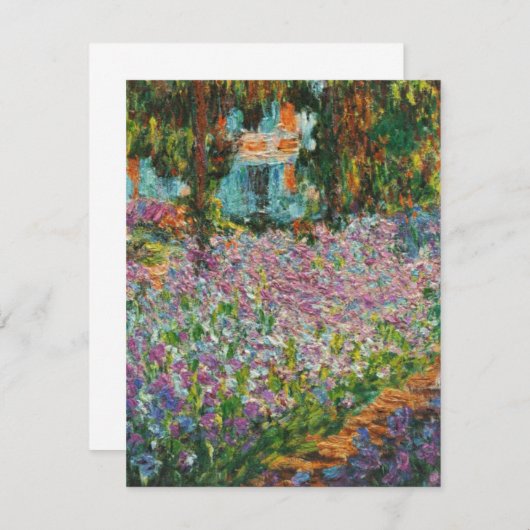 Monet Iris Einladungen (Vorne/Hinten)