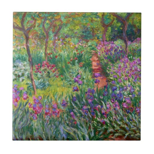 Monet Iris Garden - Giverny Tile Fliese (Vorderseite)