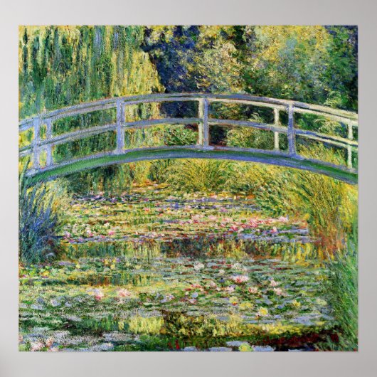 Monet Japanese Bridge mit Water Lilies Poster (Vorne)