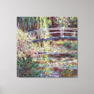Monet Japanese Bridge Symphony in Rose Fine Art Leinwanddruck