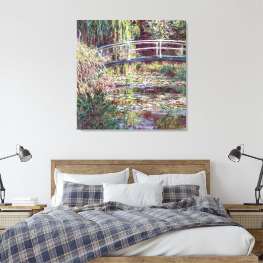Monet Japanese Bridge Symphony in Rose Fine Art Leinwanddruck (Insitu (Schlafzimmer))