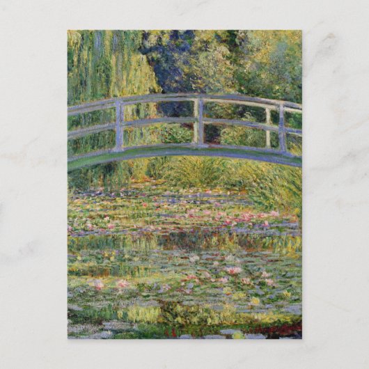 Monet Japanese Bridge Water Lily Pond Landschaft Postkarte (Vorderseite)