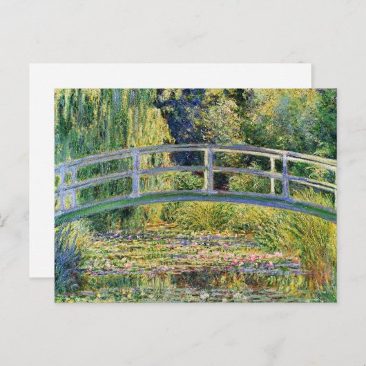 Monet Japanese Bridge with Water Lilies Postcard Postkarte (Vorne/Hinten)