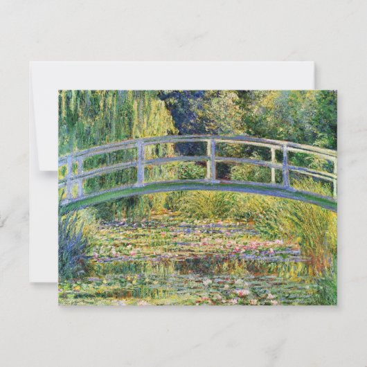 Monet japanische Brücke mit Einladung (Vorderseite)