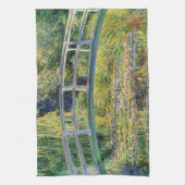 Monet japanische Brücke mit Wasser-Lilien Geschirrtuch (Vertikal)