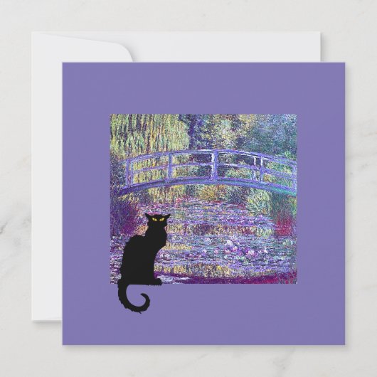 Monet japanische Brücke und Black Cat Einladung (Vorderseite)