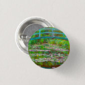 Monet japanische Brücke und Water Lilies Button (Vorne & Hinten)
