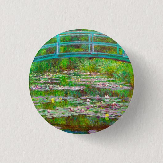Monet japanische Brücke und Water Lilies Button (Vorderseite)