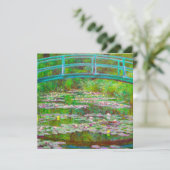 Monet japanische Brücke und Water Lilies Einladung (Stehend Vorderseite)