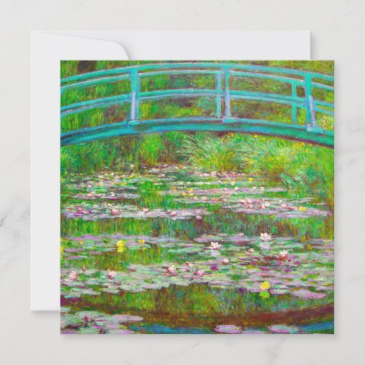 Monet japanische Brücke und Water Lilies Einladung (Vorderseite)