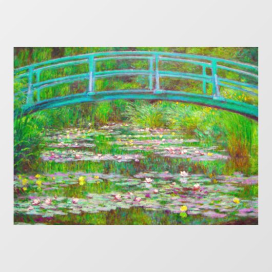 Monet japanische Brücke und Water Lilies Fensteraufkleber (Blatt)