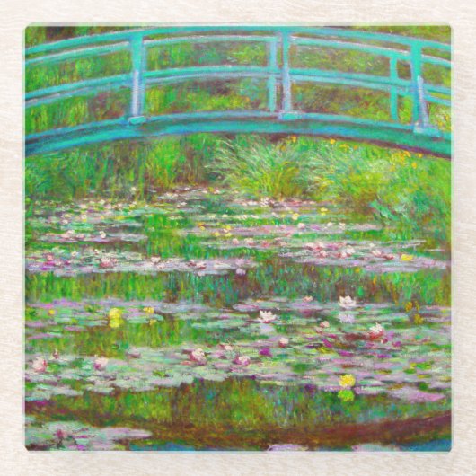 Monet japanische Brücke und Water Lilies Glasuntersetzer (Vorderseite)