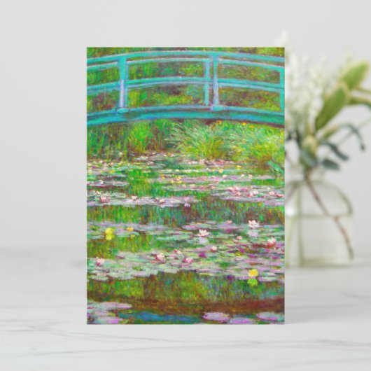 Monet japanische Brücke und Water Lilies Save The Date (Stehend Vorderseite)