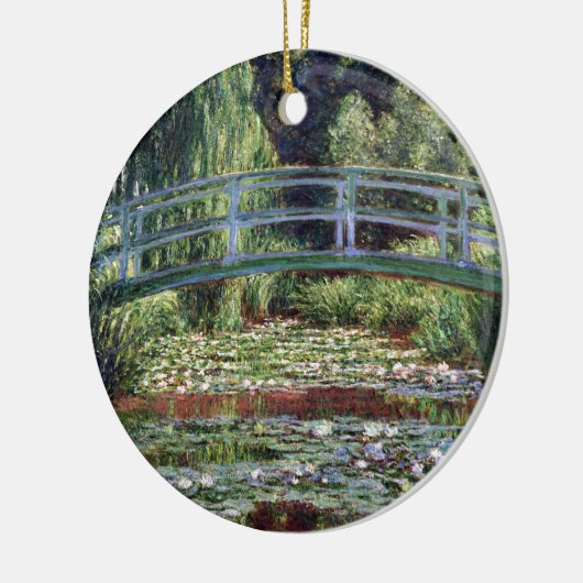 Monet japanische Fußbrücke und Water Lily Pool Keramik Ornament (Links)