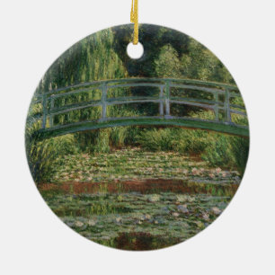 Monet japanische Fußbrücke und Water Lily Pool Keramik Ornament