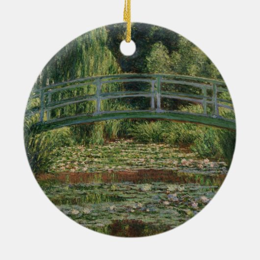 Monet japanische Fußbrücke und Water Lily Pool Keramik Ornament (Hinten)