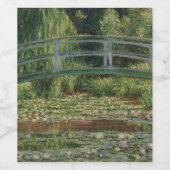 Monet japanische Fußbrücke und Water Lily Pool Weinetikett (Einzelnes Label)