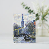 Monet - Kanal in Amsterdam, Postkarte (Stehend Vorderseite)