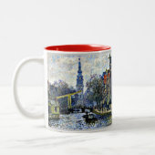 Monet: Kanal in Amsterdam Zweifarbige Tasse (Links)