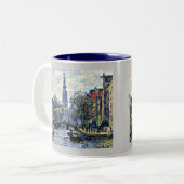 Monet: Kanal in Amsterdam Zweifarbige Tasse (Vorderseite Links)