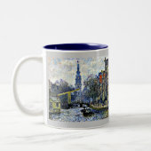 Monet: Kanal in Amsterdam Zweifarbige Tasse (Links)