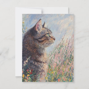 Monet-Katze Vintage-Postkarte Postkarte