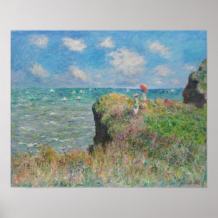Monet - Klippenweg in Pourville Poster