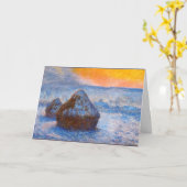 Monet - Körner bei Sonnenuntergang, Schneeeffekt Karte (Gelbe Blume)