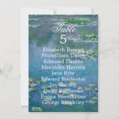 Monet-Kunst-Blumen-Hochzeit-Tischnummer-Sitzkarte (Vorderseite)