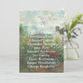 Monet-Kunst-Blumen-Hochzeit-Tischnummer-Sitzkarte (Stehend Vorderseite)