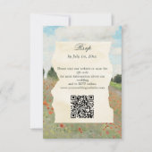 Monet-Kunst Mohnfeld Hochzeitswebsite QR-Code RSVP Karte (Vorderseite)
