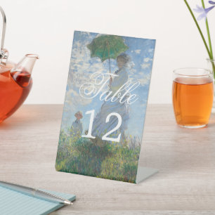 Monet-Kunstgemälde Florale Hochzeitstisch-Nummer Sockelschild