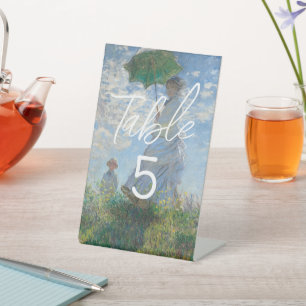 Monet-Kunstmalerei Florale Party-Tischnummer Sockelschild