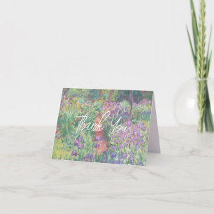 Monet-Kunstmalerei Lila Schwertlilien-Blumengarten Dankeskarte