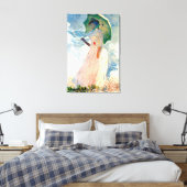 Monet Lady mit Parasol-Leinwand Leinwanddruck (Insitu (Schlafzimmer))