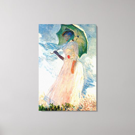 Monet Lady mit Parasol-Leinwand Leinwanddruck (Vorderseite)