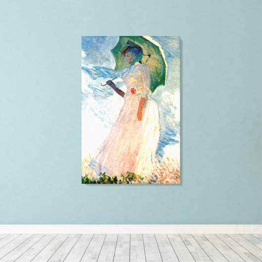 Monet Lady mit Parasol-Leinwand Leinwanddruck (Insitu (Holzboden))