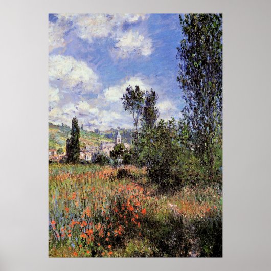 Monet - Lane in den Mohnfeldern Poster (Vorne)