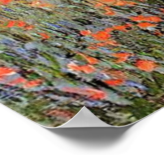 Monet - Lane in the Poppy Fields Poster (Ecke)
