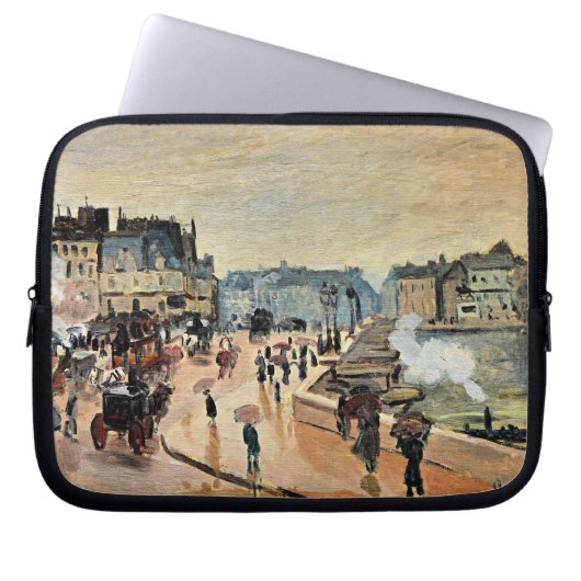 Monet - Le Pont Neuf, beeindruckendes Gemälde Laptopschutzhülle (Vorderseite)