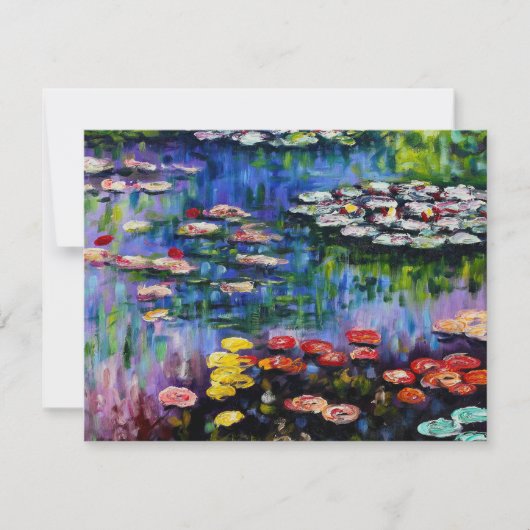 Monet Lila Water Lilies Einladungen (Vorderseite)