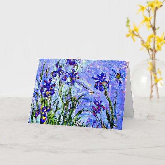 Monet - Lilac Irises, berühmtes Gemälde, Karte (Gelbe Blume)