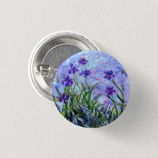 Monet Lilac Irises Button (Vorne & Hinten)