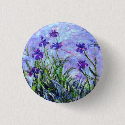 Monet Lilac Irises Button (Vorderseite)