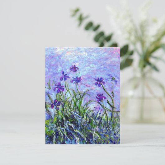 Monet Lilac Irises Card (Stehend Vorderseite)