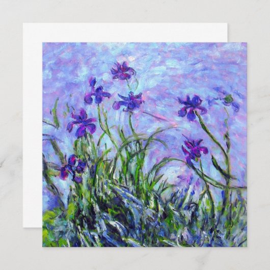 Monet Lilac Irises Einladung (Vorne/Hinten)